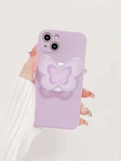 Butterfly & Bracket Design Dropproof Phone Case Compatible With Iphone 15promax, 14, 13, 12, 11 & Samsung S23