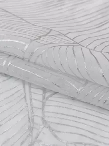 葉子圖案單片透視窗簾 - 米色 - 查看 5