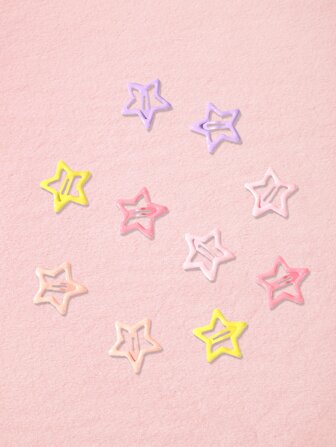 Kawaii 10 piezas Clip para el cabello tipo garra con diseño de estrella