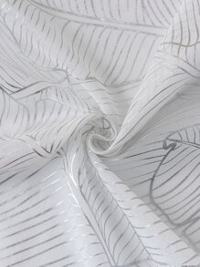 葉子圖案單片透視窗簾 - 米色 - 查看 8