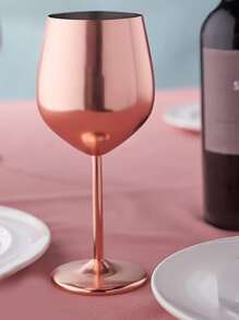 1 pieza Vaso de vino de acero inoxidable de 500ml - Lindo, vaso de vino irrompible adecuado para viajes, campamentos y piscina - Vaso de vino de metal portátil y único de moda para actividades al aire picnics - Oro rosa - Ver 6