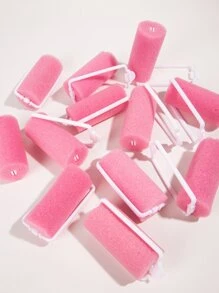 Sponge  Hair Roller Sponge bar hair curler pear flower curler easy to operate large wave curler easy to operate hairdressing tools 12 pieces pink - Pink - View 5