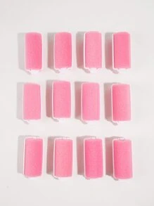 Sponge  Hair Roller Sponge bar hair curler pear flower curler easy to operate large wave curler easy to operate hairdressing tools 12 pieces pink - Pink - View 6