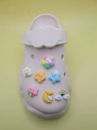 7入組彩虹和雲朵設計鞋飾