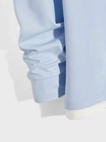 Manfinity VCAY Men Letter Graphic 2 In 1 Tee - Baby Blue - View 3