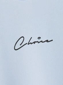 Manfinity VCAY Men Letter Graphic 2 In 1 Tee - Baby Blue - View 4