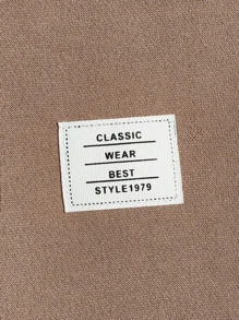 Manfinity VCAY 男士貼布細節抽繩連帽衫和運動褲 - 卡其色 - 查看 5