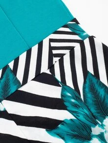 印花前扭結鏤空緊身連衣裙 - 彩色 - 查看 6