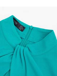 印花前扭結鏤空緊身連衣裙 - 彩色 - 查看 8