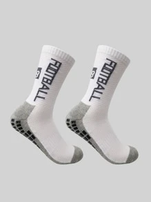 Sports Outdoor 1pair Letter Graphic Anti-Slip Sports Socks - Multicolor - View 2