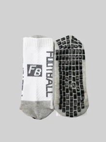 Sports Outdoor 1pair Letter Graphic Anti-Slip Sports Socks - Multicolor - View 4