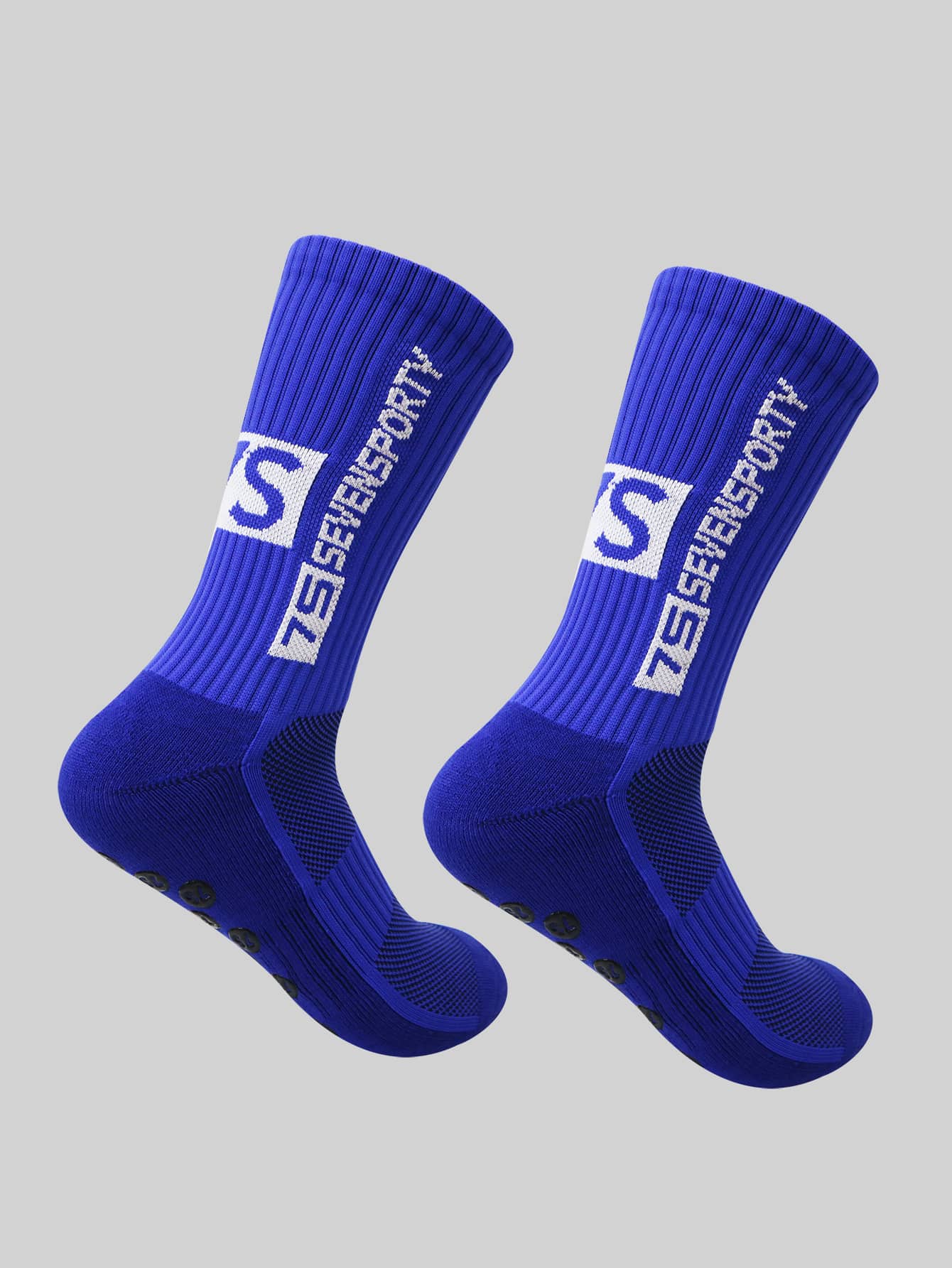 1pair Letter Graphic Non-slip Sports Socks - Multicolor - View 1