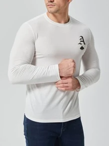 Manfinity Homme Hombres Camiseta con estampado de póker