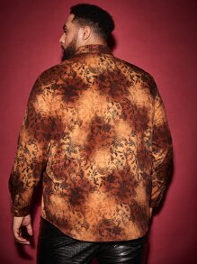 GENTILAND Men Plus Tie Dye & Paisley Print Button Front Shirt - Multicolor - View 2