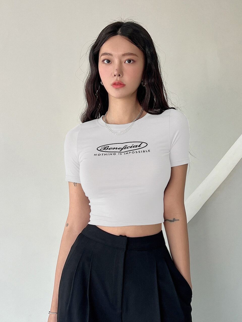 Slogan Graphic Crop Tee