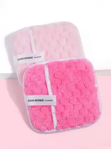 Miếng tẩy trang có thể tái sử dụng, 2 miếng vải tẩy trang có thể giặt hai mặt, Thiết kế hình vuông Chăm sóc da mặt và da Fuzzy Puff Sponge, Làm sạch da mặt Trang điểm đậm & Tấm lót mặt, Thích hợp cho mọi loại da Miếng làm sạch mặt - Nhiều màu - Xem 1