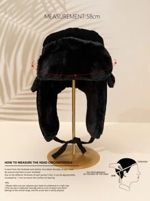 Mũ Trapper lót sang trọng cho nam - màu đen - Xem 4