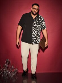 Manfinity Hombres Pantalones de traje con bolsillo oblicuo unicolor - Caqui - Ver 5