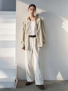 DAZY Flap Pocket Puff Sleeve Shirt - Apricot - View 6