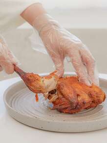 100pcs Disposable Clear Glove - Clear - View 1