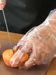 100pcs Disposable Clear Glove - Clear - View 4