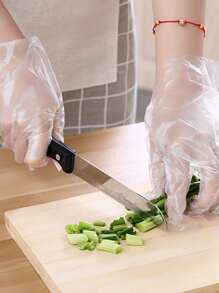 100pcs Disposable Clear Glove - Clear - View 5