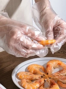 100pcs Disposable Clear Glove - Clear - View 6