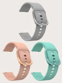 3 条/包 20 毫米柔软硅胶运动表带，适用于三星 Galaxy Watch 6/5/4、Galaxy Watch 5 Pro/3、Active 2，适合男士和女士，可作为返校学生的礼物 - 彩色 - 查看 2