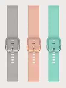 3 条/包 20 毫米柔软硅胶运动表带，适用于三星 Galaxy Watch 6/5/4、Galaxy Watch 5 Pro/3、Active 2，适合男士和女士，可作为返校学生的礼物 - 彩色 - 查看 3