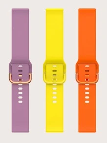 3入組20mm柔軟矽膠運動手錶帶，適用於三星Galaxy Watch 6/5/4，Galaxy Watch 5 Pro/3，Active 2，男女適用 - 彩色 - 查看 3