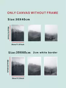 3入組森林圖案無框畫 - 彩色 - 查看 4