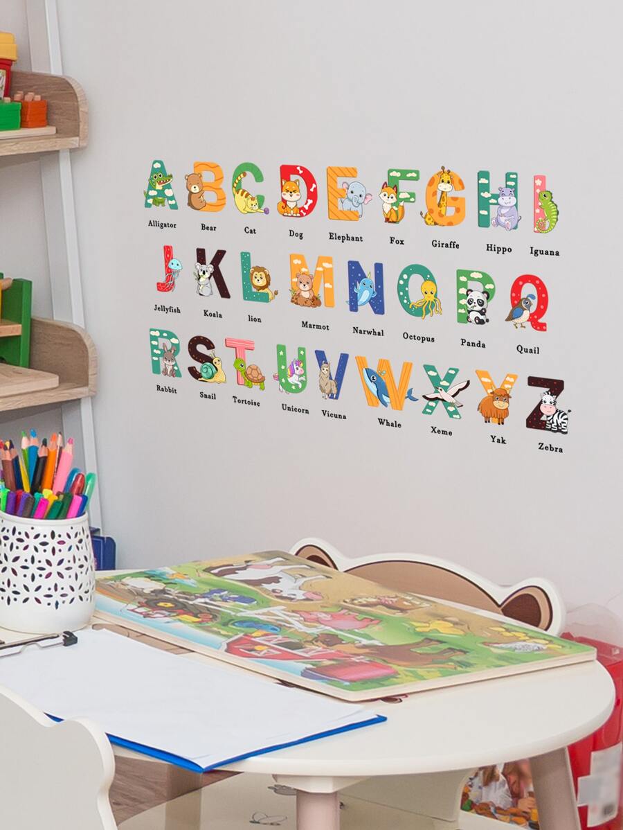 1入組字母圖案牆貼 - 彩色 - 查看 1