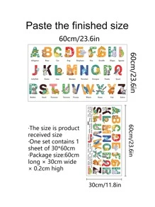 1入組字母圖案牆貼 - 彩色 - 查看 3