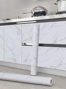 1 rollo Pegatina de cocina con estampado de mármol impermeable autoadhesivo