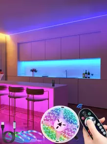 1pc 30/60/90/150 LED 1/2/3/5m LED Strip Light, Remote Control Light Strip For Home Decor - Multicolor - View 1