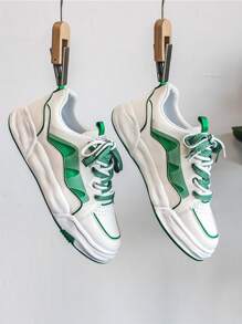 Men Color Block Lace-up Front Skate Shoes - Multicolor - View 4