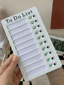 1 pieza Tablero de plan con estampado de letra con 10 piezas papel de repuesto