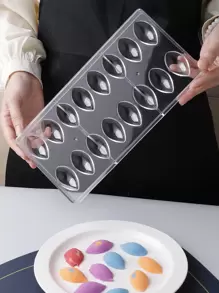 1pc Silicone Chocolate Mould In Water Drop Shape, Made Of Transparent Plastic, Includes Half-Ellipse Chocolate Mould And Half Egg Shaped Chocolate Mould, Suitable For Home Diy Candy Making Machine - Clear - View 1