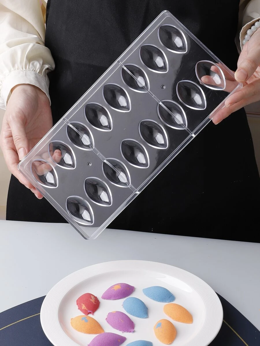 1pc Silicone Chocolate Mould In Water Drop Shape, Made Of Transparent Plastic, Includes Half-Ellipse Chocolate Mould And Half Egg Shaped Chocolate Mould, Suitable For Home Diy Candy Making Machine - Clear - View 1