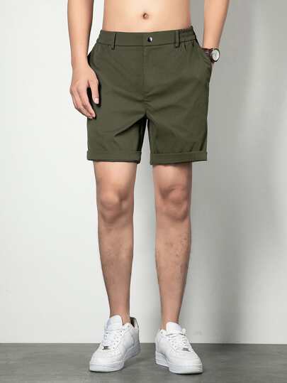 Guys Solid Slant Pocket Shorts