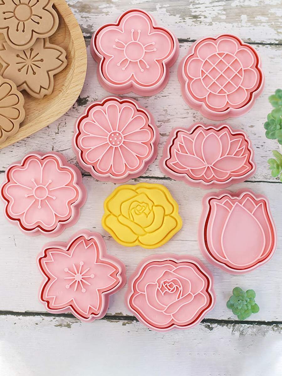 8pcs Flower Shaped Cookie Stamp SHEIN USA