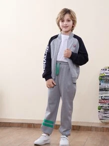 Boys Letter Graphic Bomber Jacket - Multicolor - View 6