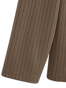 Manfinity 男士條紋飾邊條紋針織T恤無項鏈 - 棕色 - 查看 3