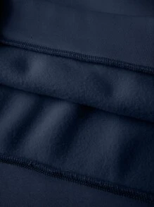 Manfinity Homme 男款寬鬆字母圖形高領下垂肩運動衫,不附項鍊 - 藏蓝色 - 查看 8