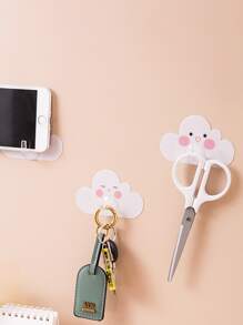 4pcs Cloud Shaped Random Wall Hook, Cartoon Cute Adhesive Hook For Household - Multicolor - View 5
