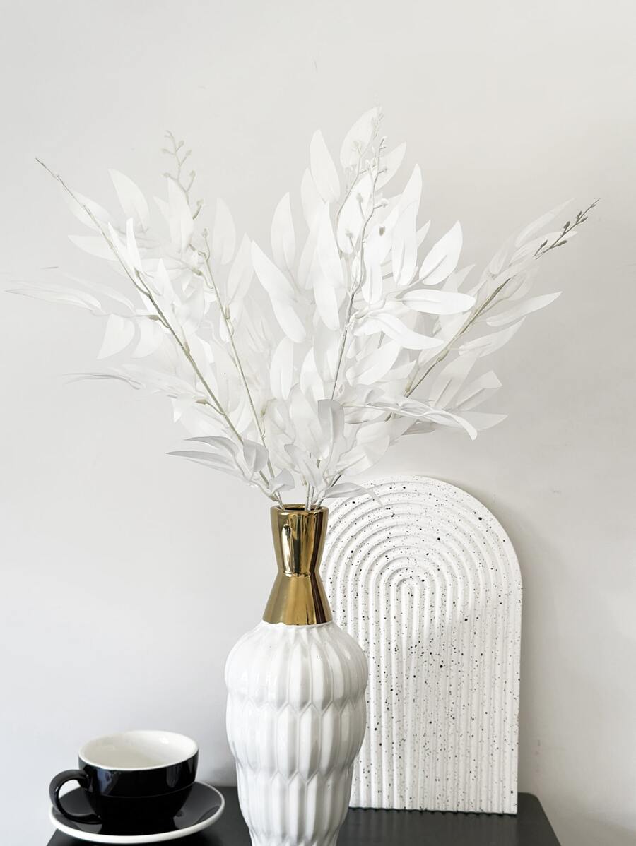 1pc/2pcs/4pcs Plastic Artificial Willow Leaf Plants, 4 Colors, Home Decor Flowers, Suitable For Wedding Party Holiday, Excellent Quality Fake Flowers, 52cm Length