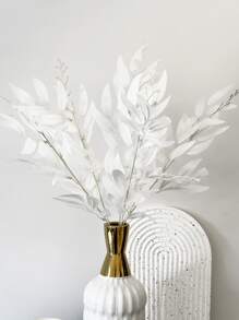 1pc/2pcs/4pcs Plastic Artificial Willow Leaf Plants, 4 Colors, Home Decor Flowers, Suitable For Wedding Party Holiday, Excellent Quality Fake Flowers, 52cm Length - White - View 7