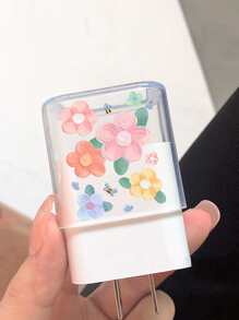 5pcs 1.5M Flower Print Data Cable Wrap Protector Set - Clear - View 5