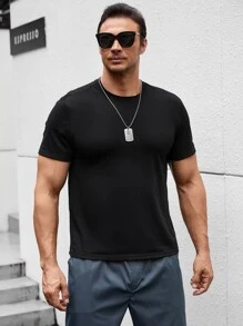 Manfinity 男士汽車和字母圖案T恤 - 黑色 - 查看 2