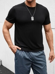 Manfinity 男士汽車和字母圖案T恤 - 黑色 - 查看 4